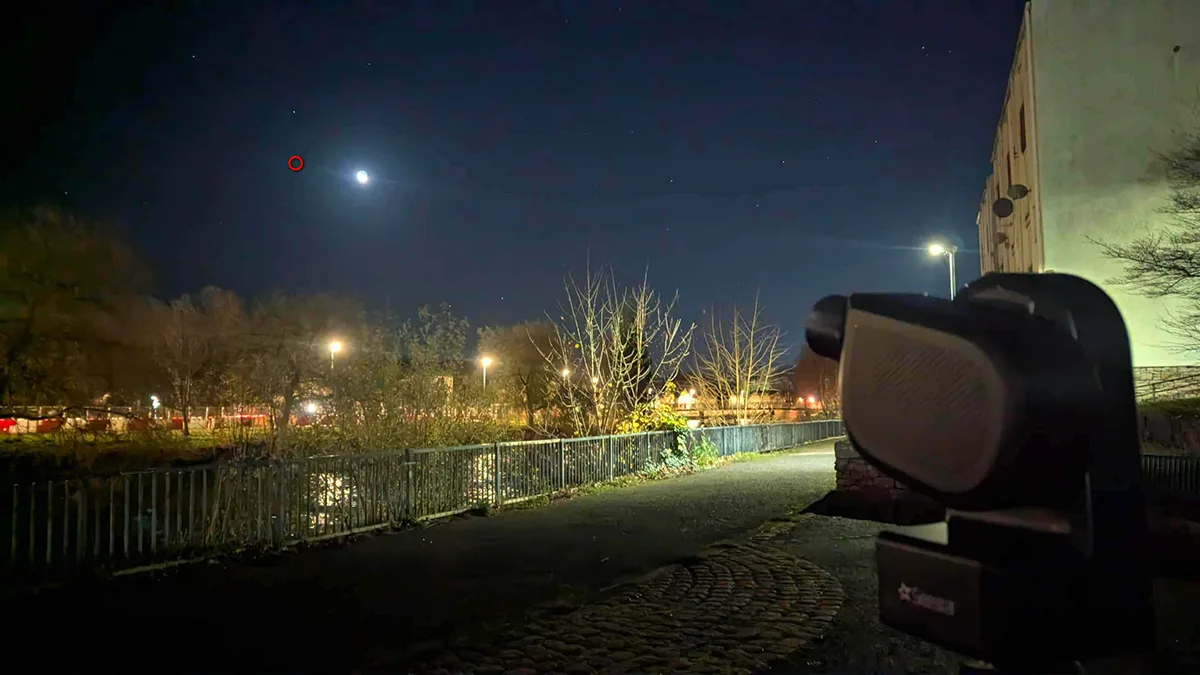 Challenging conditions for capturing comet 3I/ATLAS, but I did it. Credit: Stuart Atkinson