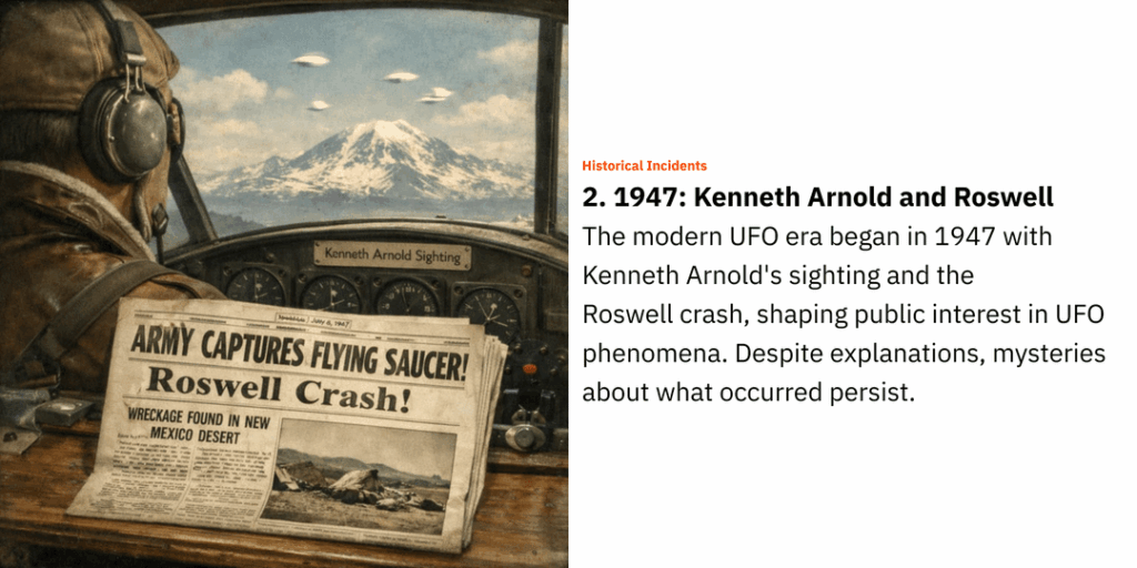 History of major sightings as a presentation