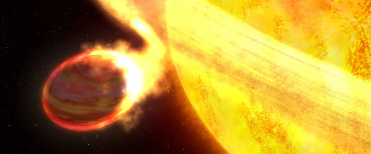 An artist's illustration of exoplanet WASP-12b. Credit: NASA/ESA/G. Bacon