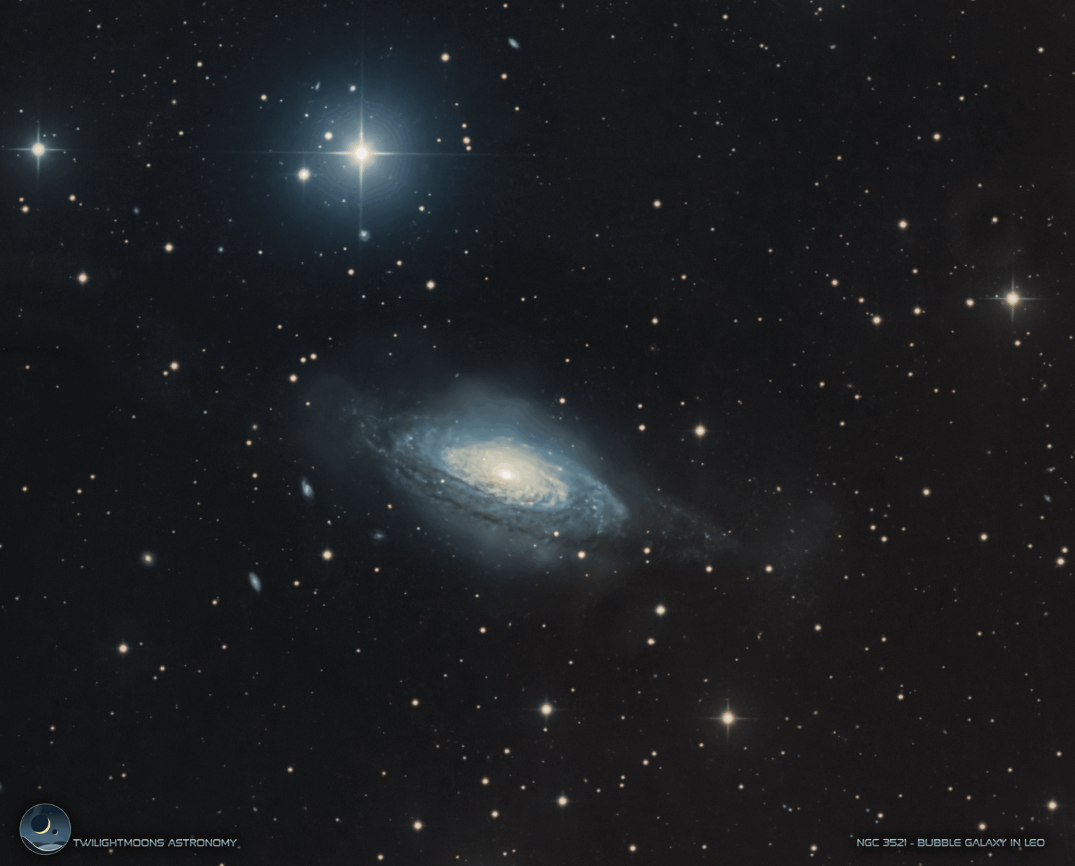 NGC 3521 - Bubble Galaxy, a Flocculent Spiral in Leo