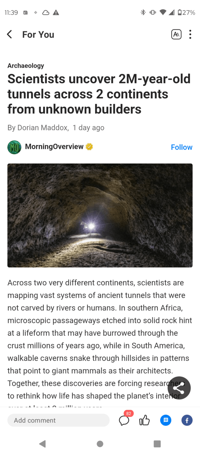 interesting tunnel found Linking two continents