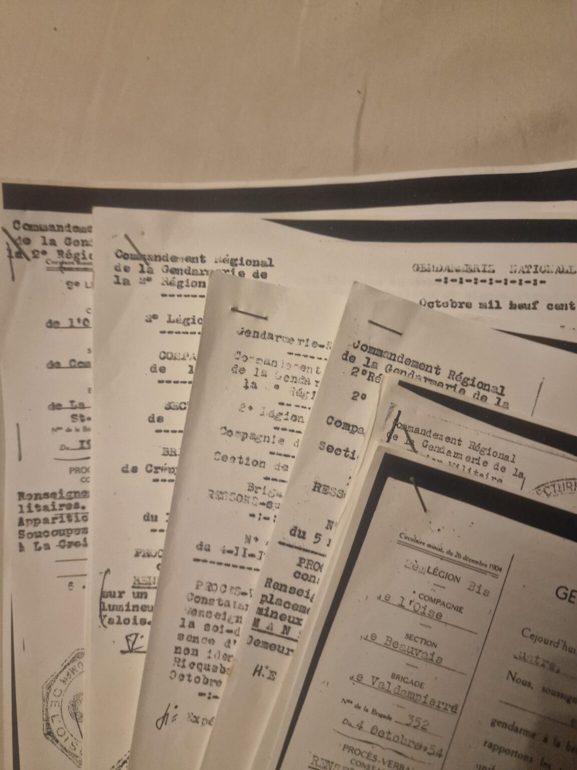 French witnesses as recorded by the Police/Gendarmerie