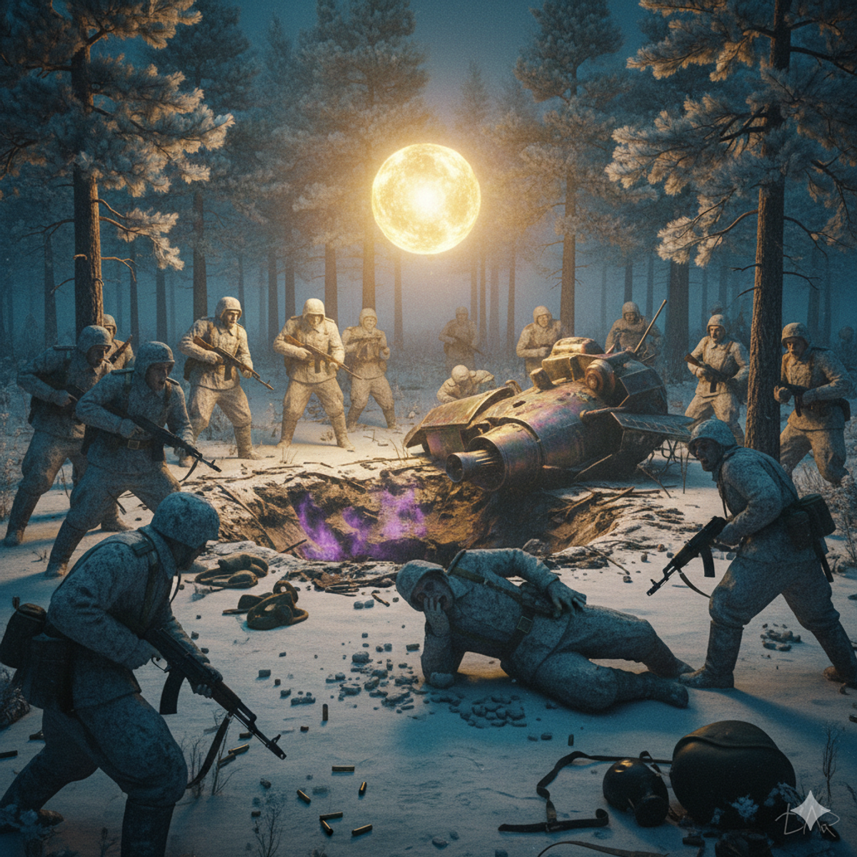 The soldiers were turned into stone pillars, accoording to reports