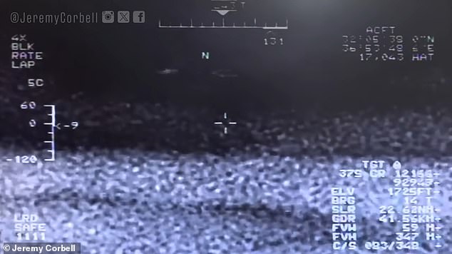 The drone managed to record the moment when the object suddenly disappears, appearing as a faint white streak as it moved to the right