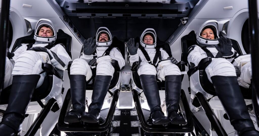 Four new astronauts arrive at International Space Station Four new astronauts arrive at International Space Station