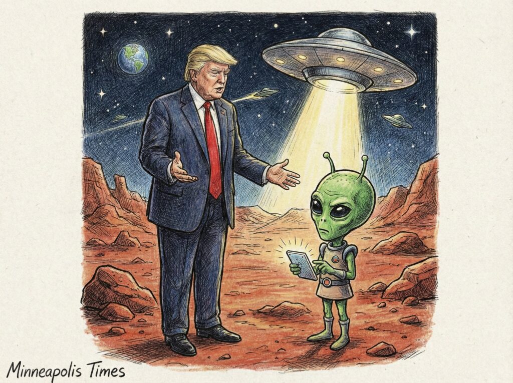 Trump Promises To Release Alien Files, Build Intergalactic Wall To Keep Out Illegal Martians