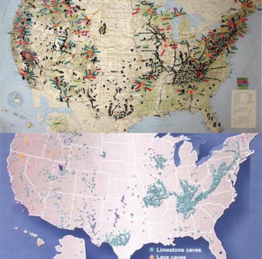 Hybrid breeding programs: top image is missing persons. bottom image is a cave system map.