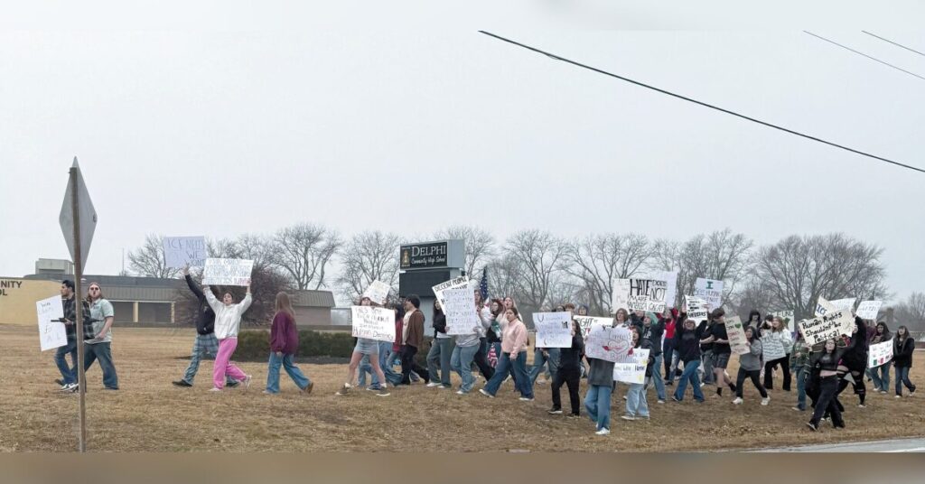Students lead protest at Delphi High School