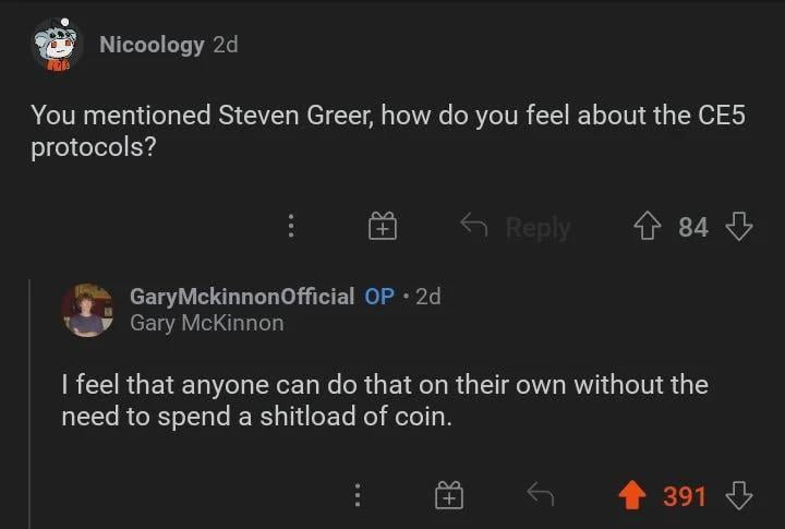 Throwback to when Gary Mckinnon said yall should just try CE5 on your own. I concur