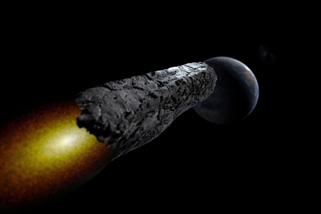 Comet 3I/ATLAS Flaunts Bright Halo and Tail in New Image Taken by Jupiter-Bound Spacecraft Discover Magazine Logo
