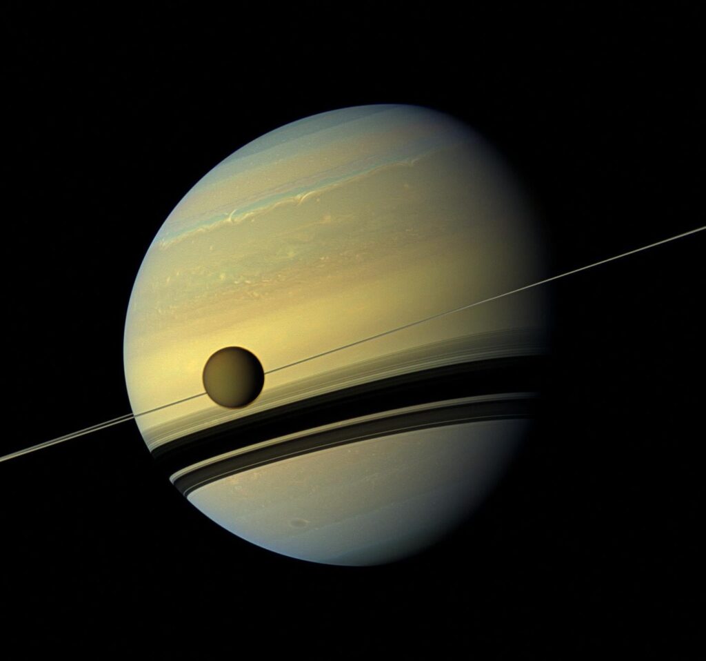Colorful Colossuses and Changing Hues - Saturn & Titan - As Seen from the Cassini Spacecraft