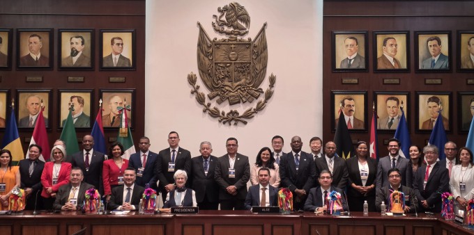 Participants pose for a group photo at the first in-person General Assembly of the Latin American and Caribbean Space Agency (ALCE) in Querétaro, Mexico, on the 20th (local time). Photo courtesy of KARI.