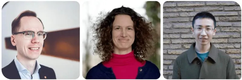 (Left to Right) Anton Frisk Kockum, Janine Splettstoesser, and lead author Lei Du at Chalmers University of Technology. (CREDIT: Chalmers University of Technology)