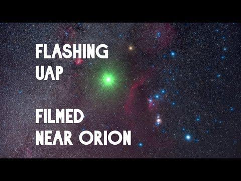 Flashing UAP near Orion