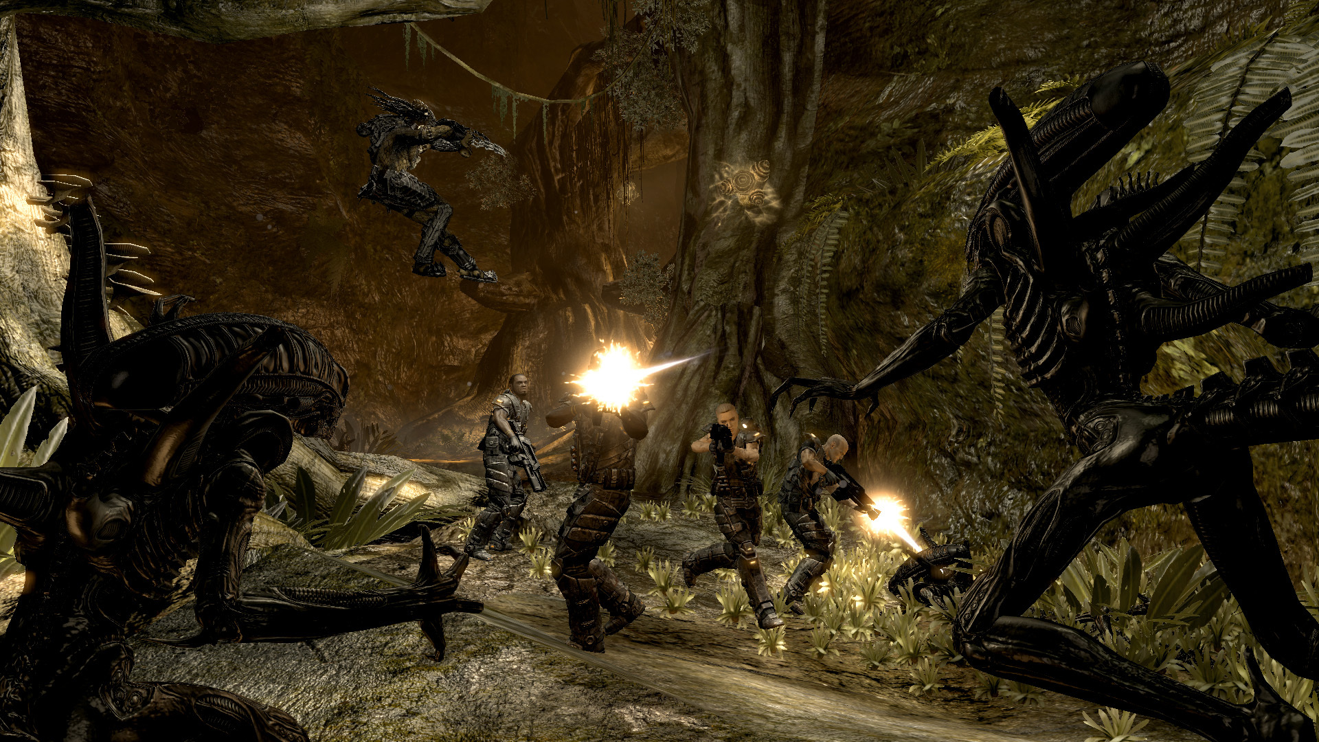 Screenshot from video game Alien vs Predator (2010)