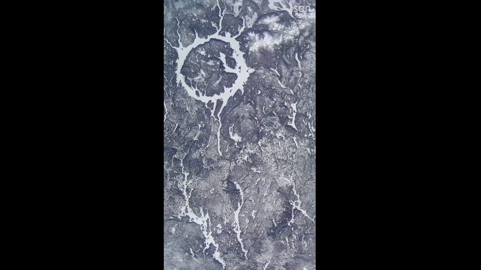 Sen captured breathtaking footage of the Manicouage Reservoir in Quebec, Canada. The ring-shaped lake is the world's largest impact craters.