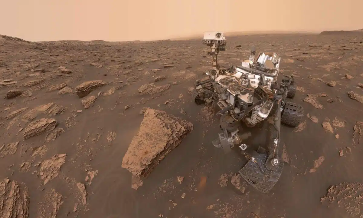 A Composite Image Of The Curiosity Rover In The Gale Crater