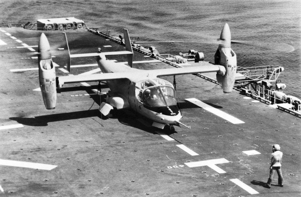 Bell XV 15 during trials aboard USS Tripoli LPH 10 in 1983