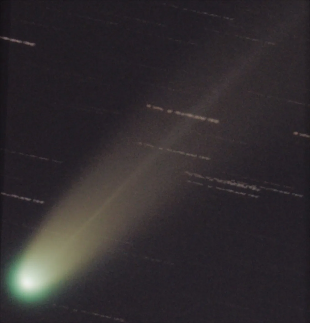 Comet C/2025 A6 (Lemmon), captured by Stuart Atkinson, Kielder, Northumberland, UK, 18 October 2025, 19:30–20:30 BST. Equipment: Seestar S50 smart telescope. Exposure: processed stacks