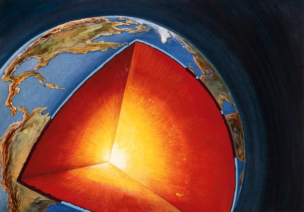 A cross section of Earth showing its layers