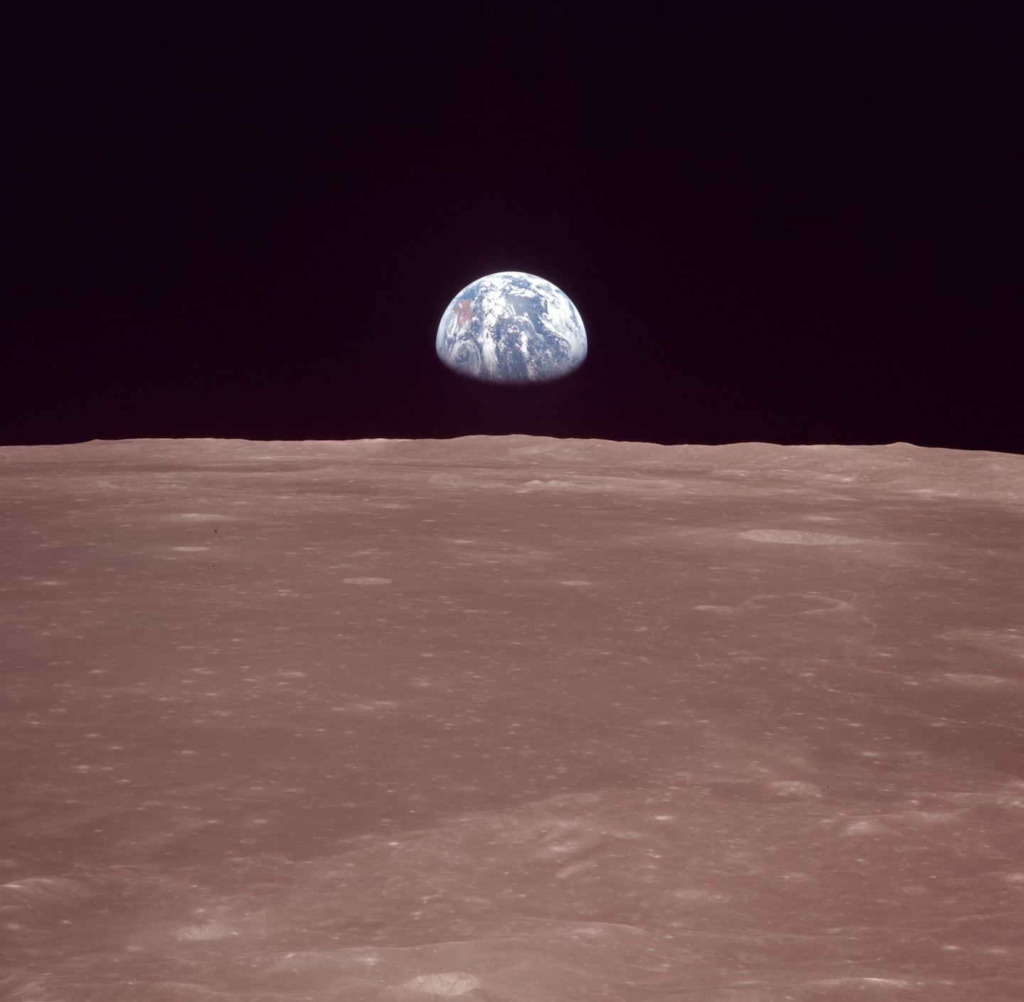 A photo provided by NASA shows a view of the Earth from the surface of the Moon during the Apollo 11 mission in July 1969.
