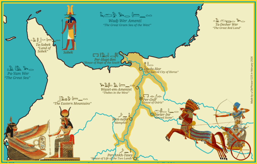 According to the Grand Canyon Egyptian Cave Theory, this is how the Egyptian dominions may have looked like in the Mississipi before Columbus arrived in the New World