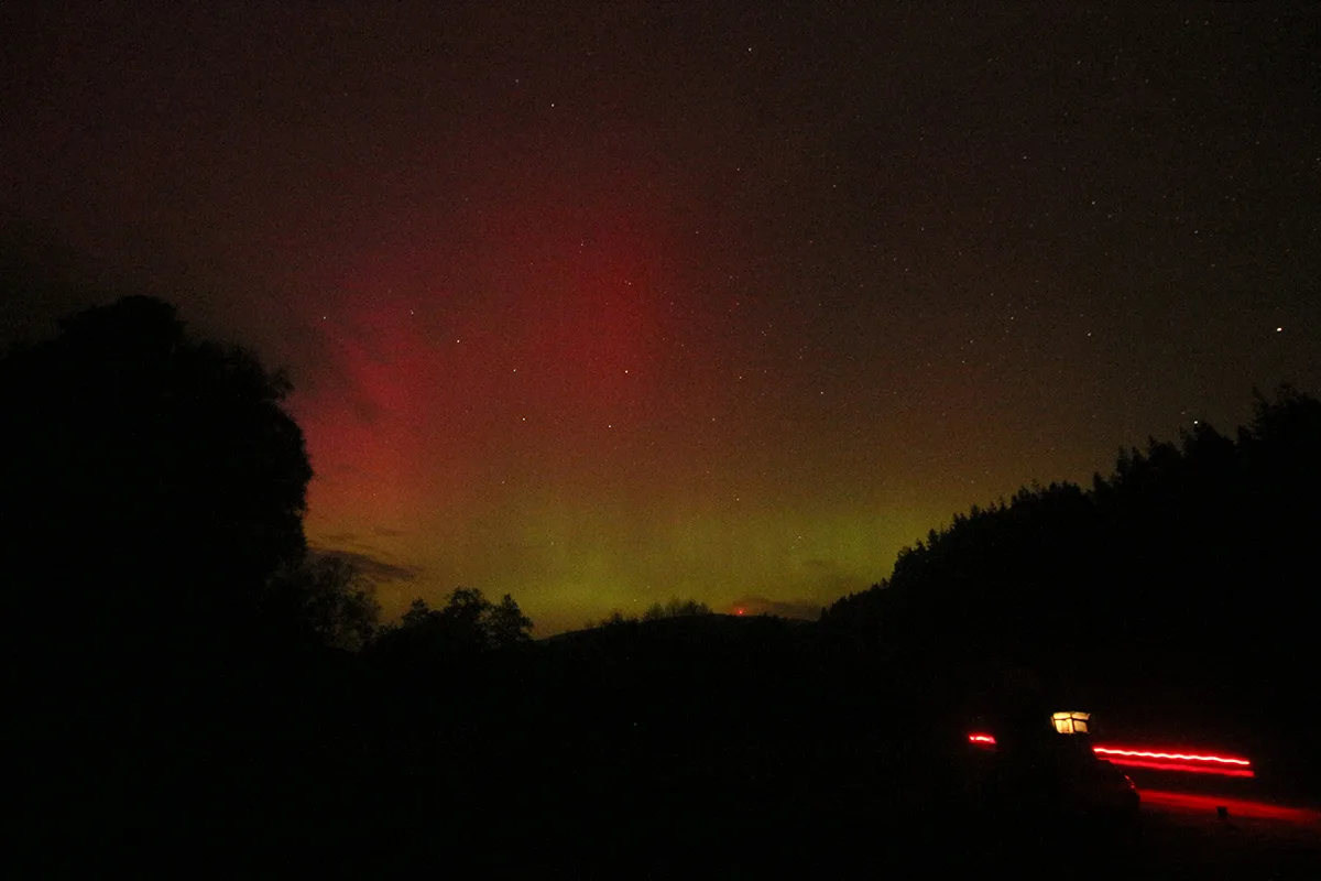 The Northern Lights show that impinged upon our views of comet Lemmon. There are worse forms of 'light pollution!' Credit: Stuart Atkinson