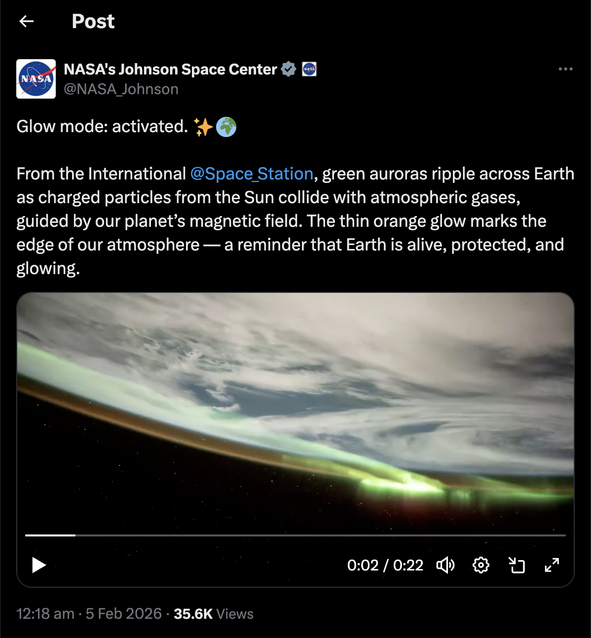 Auroras seen from orbit tracing the edge of Earth: NASA shared visuals