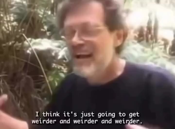 Terence McKenna discussing a future of accelerating novelty and “the Transcendental Object at the End of Time” (1998)