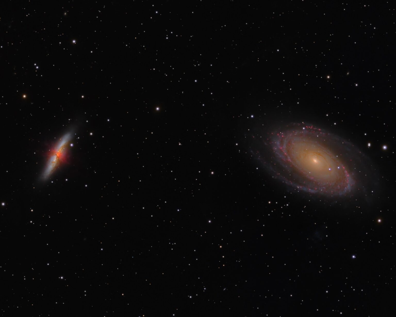 M81 & M82 HaRGB in Bortle 7