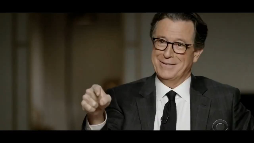 Barack Obama five years ago on Stephen Colbert's show about UFOs. "UFO's, Did you ask about that?" "Certainly asked about it and can't tell you, Sorry."