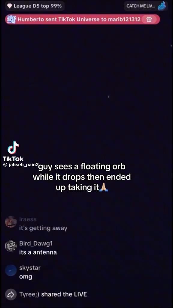 Buga sphere found on live stream