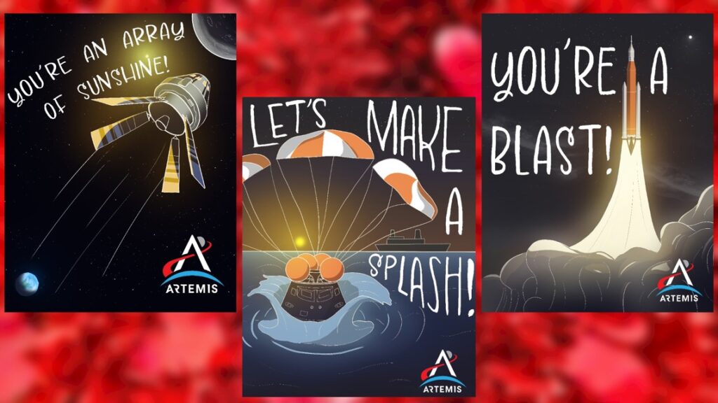 NASA shares Artemis II-themed Valentine's Day cards for space enthusiasts