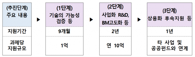 우주기술 실용화 촉진 지원사업 추진 프로세스(안). 우주항공청 제공