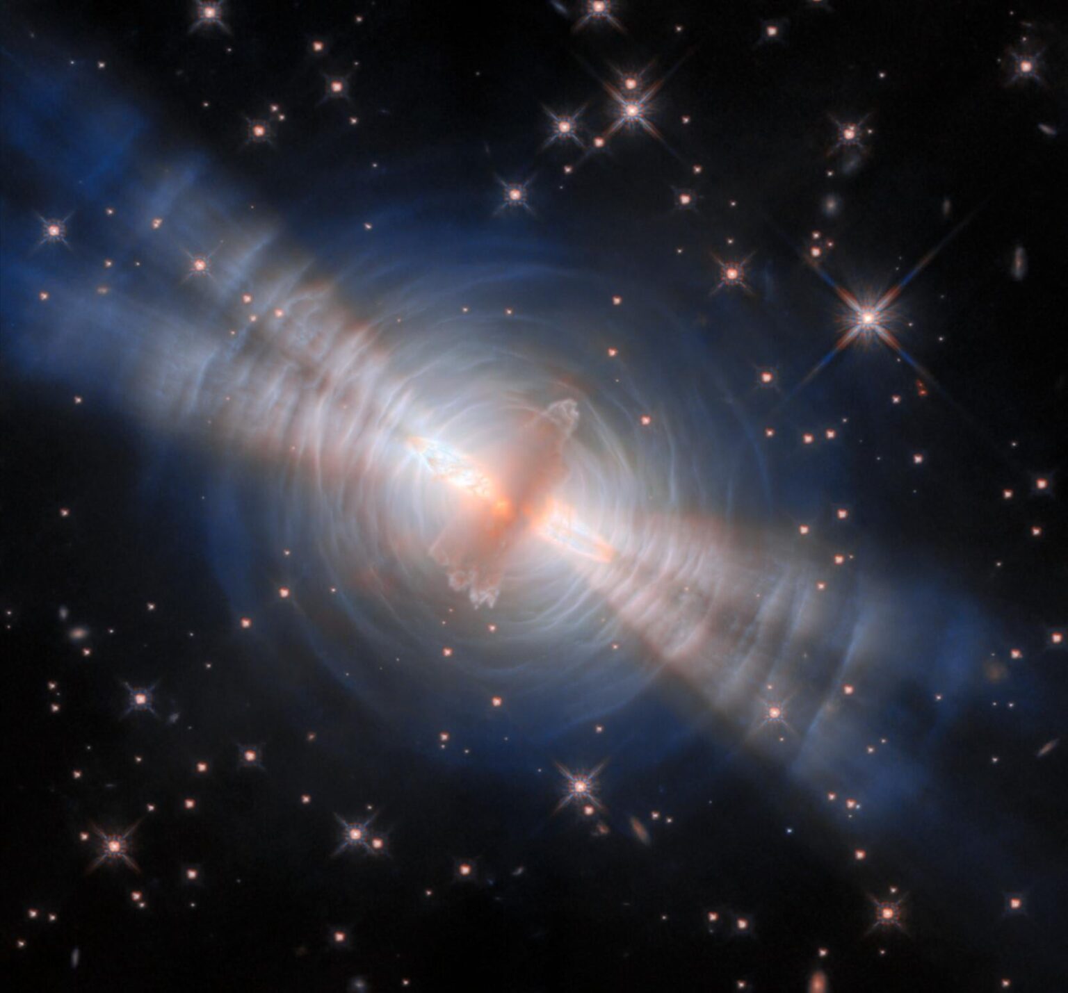 This newly processed image from Hubble is the clearest view yet of the Egg Nebula
