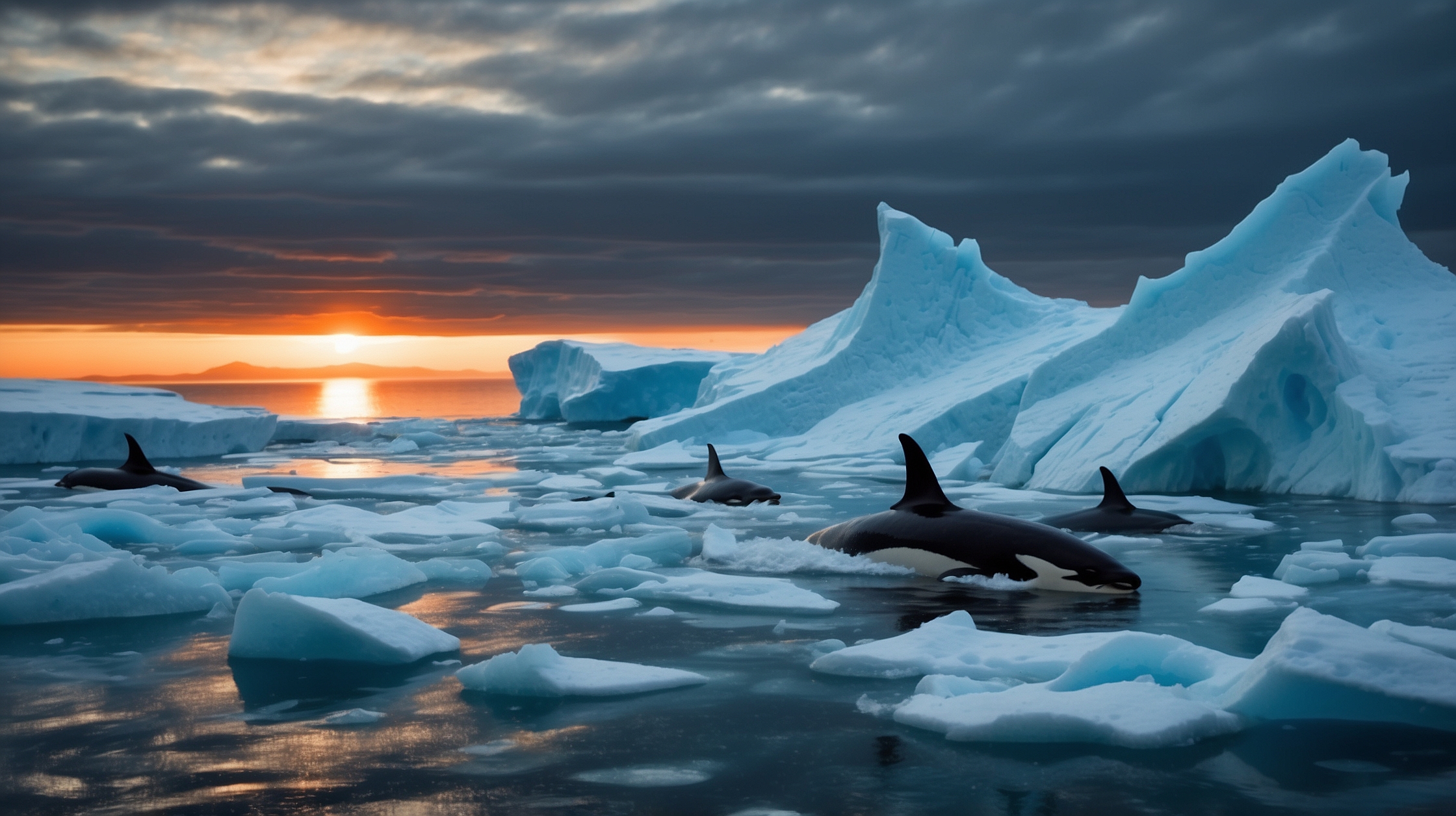 Emergency declared in Greenland as orcas breach near rapidly melting ice shelves