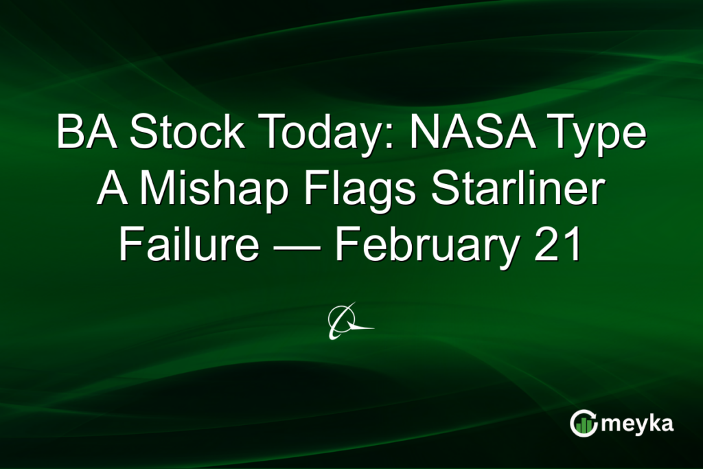 BA Stock Today: NASA Type A Mishap Flags Starliner Failure — February 21