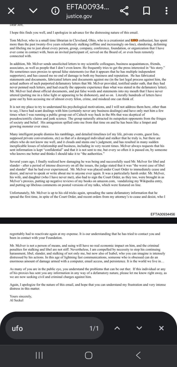 Found something in the DOJ releases