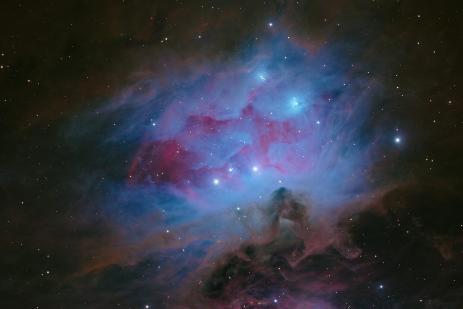 Sh 2-279 -- The Running Man Nebula in LRGB over 8 hours