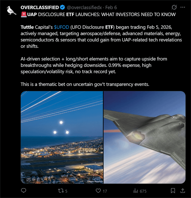 People are profiting from UAP Disclosure, and this timing seems to be coordinated. It all began on February 6.