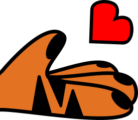 Tiger hand holding out heart