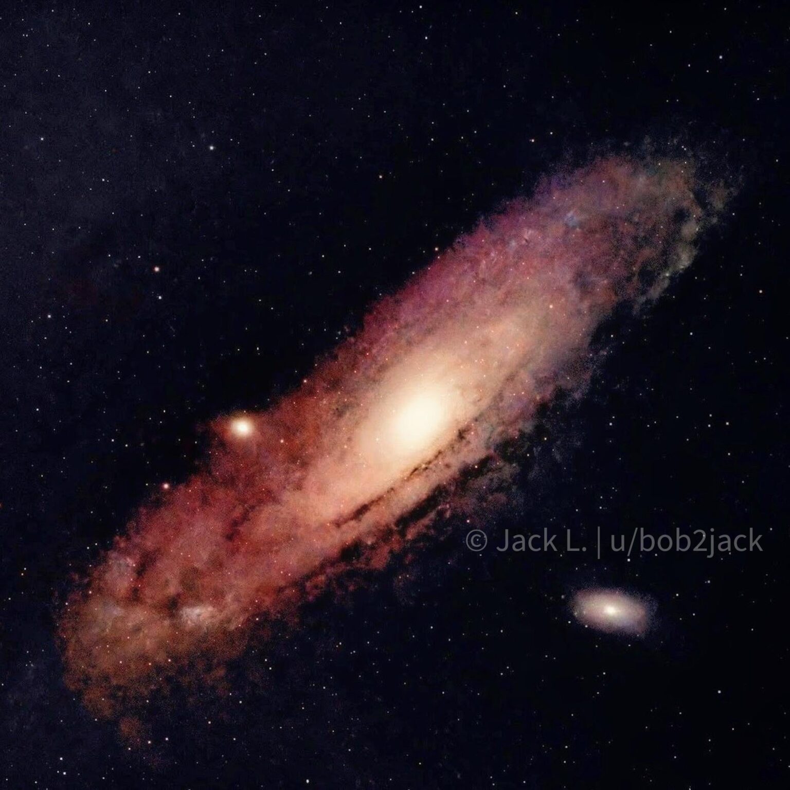 Andromeda Galaxy (M31) - 2 Hours with Stock Canon Rebel T7 & 200mm Lens