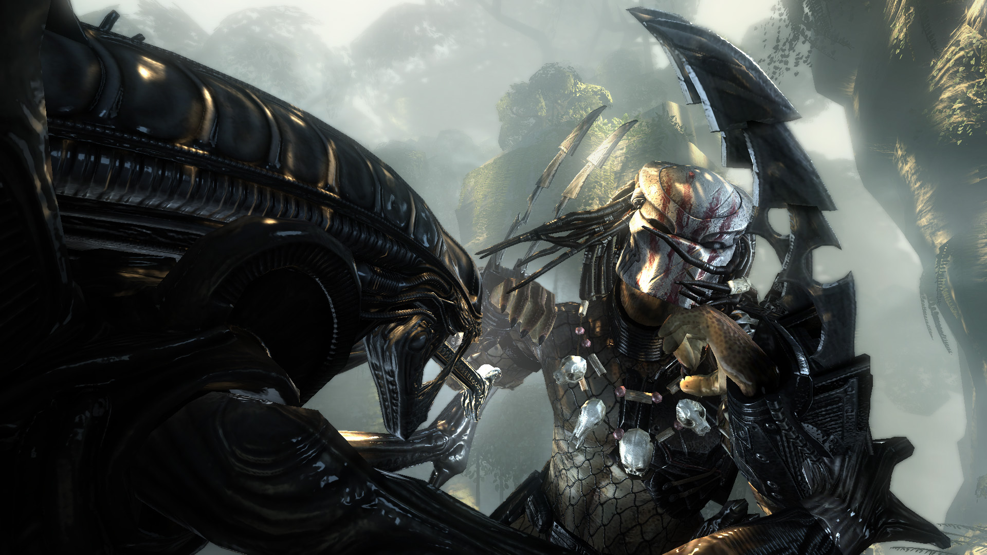 Screenshot from video game Alien vs Predator (2010)