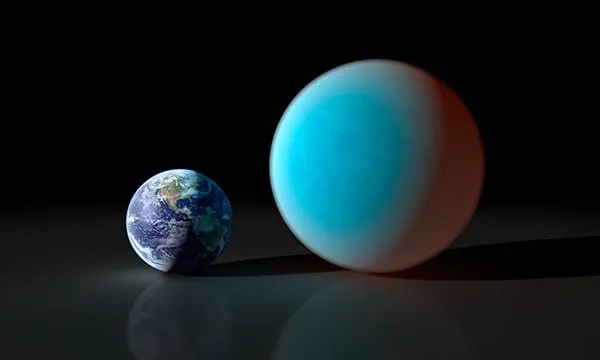 Earth is the largest terrestrial planet, but then there is a jump up to the next largest with Neptune, which is four times the size. Credit: NASA