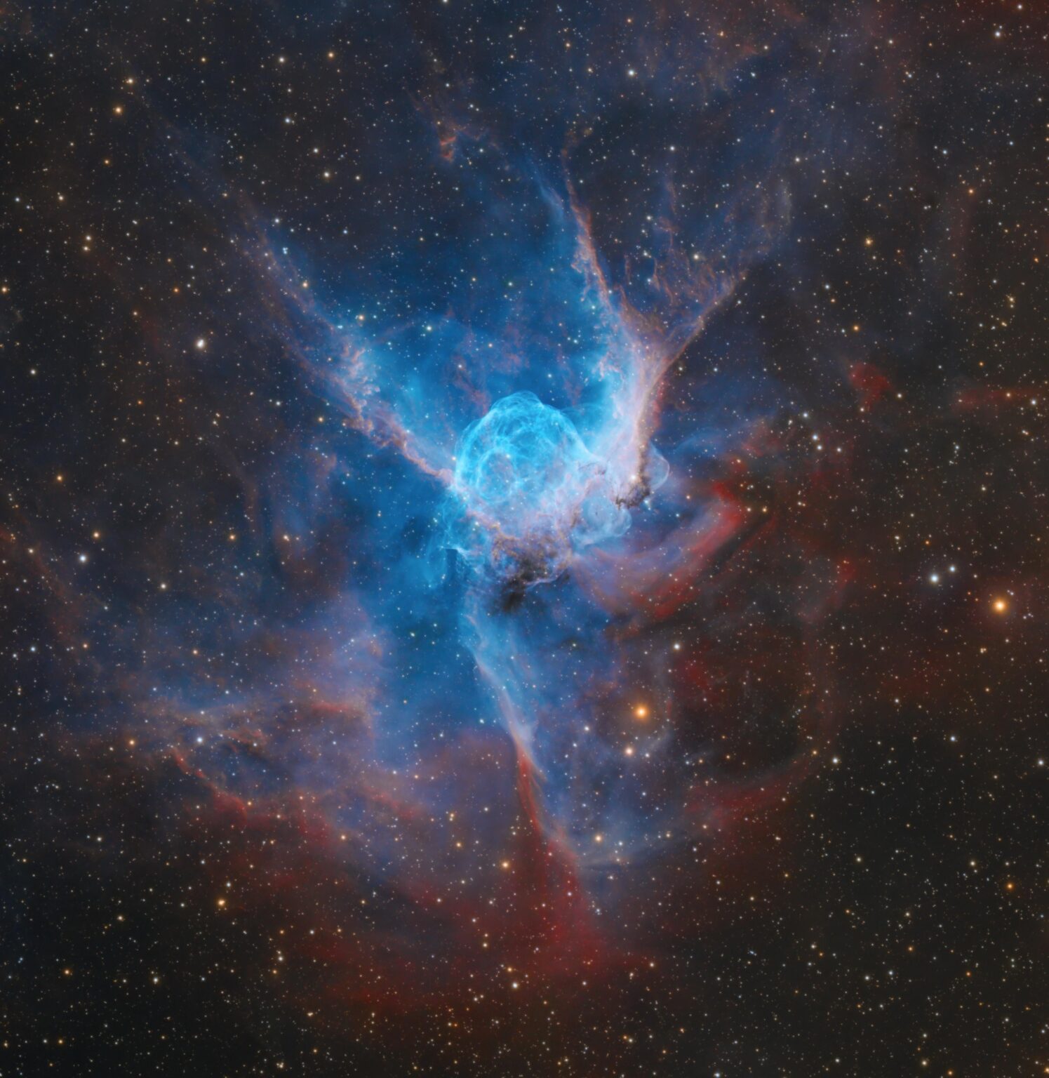 Thor’s Helmet (NGC 2359) – SHO + RGB Blend