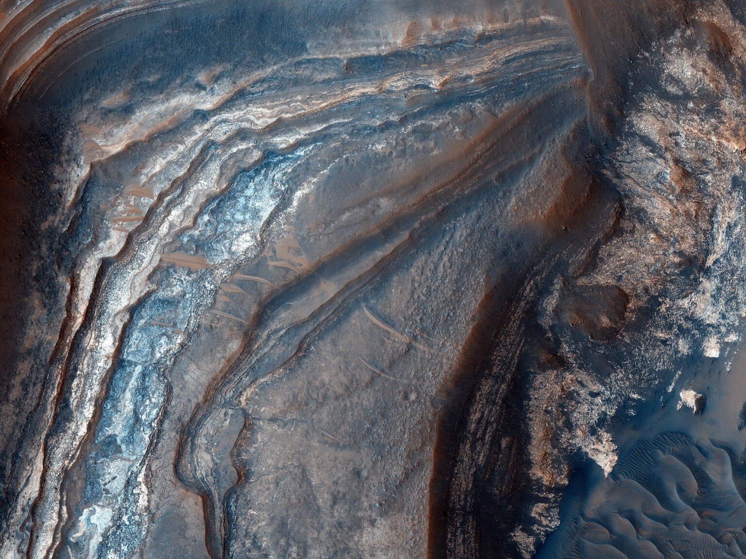 Light-Toned Layering in a Noctis Labyrinthus Pit (HiRISE Mars)