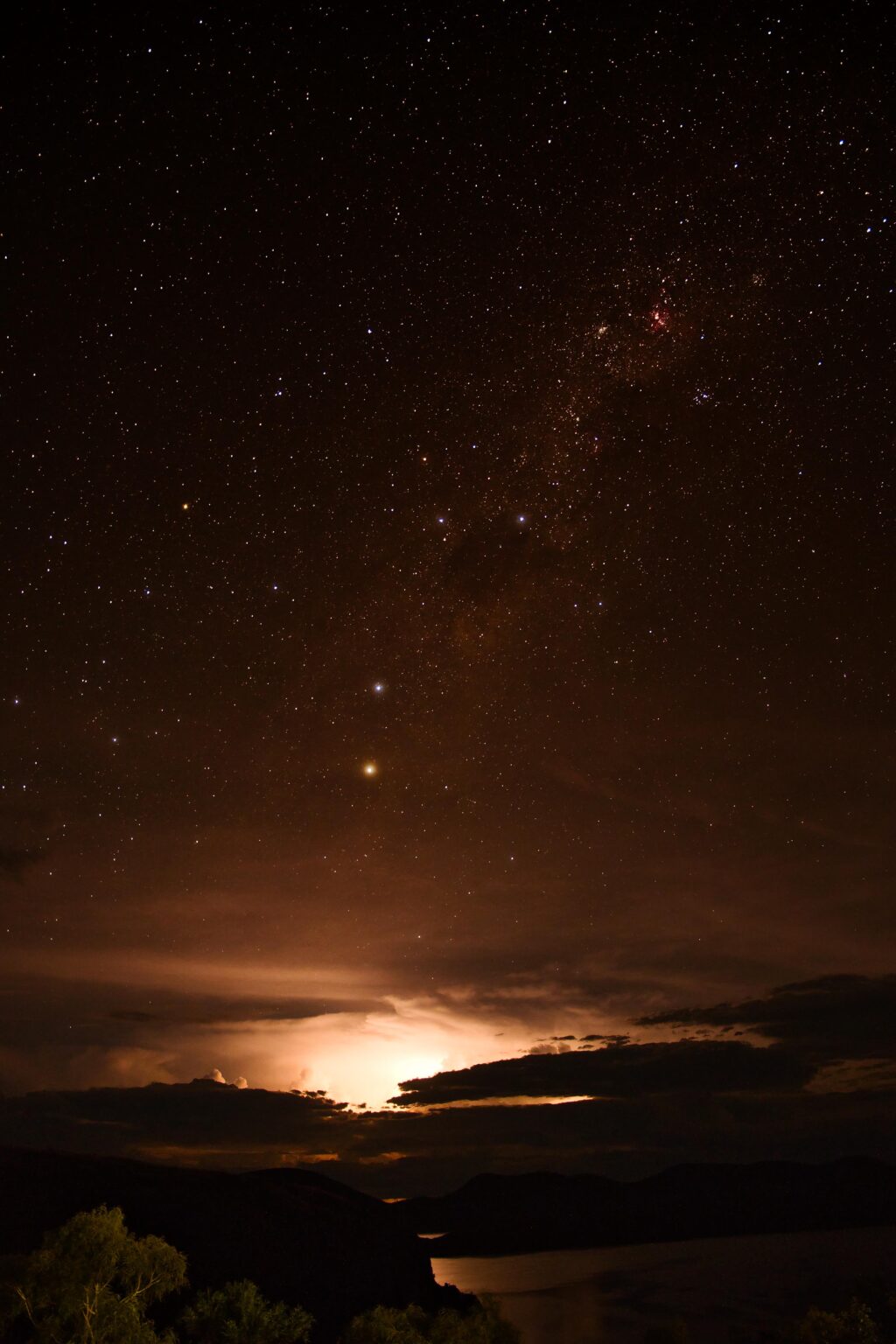 The Milky Way and Lightning