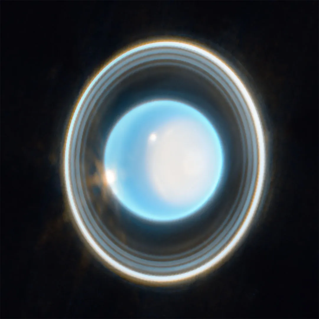 Uranus orbits on its side, making it one of the strangest things in our Solar System. Credit: NASA, ESA, CSA, STScI  Image processing: Joseph DePasquale (STScI) 