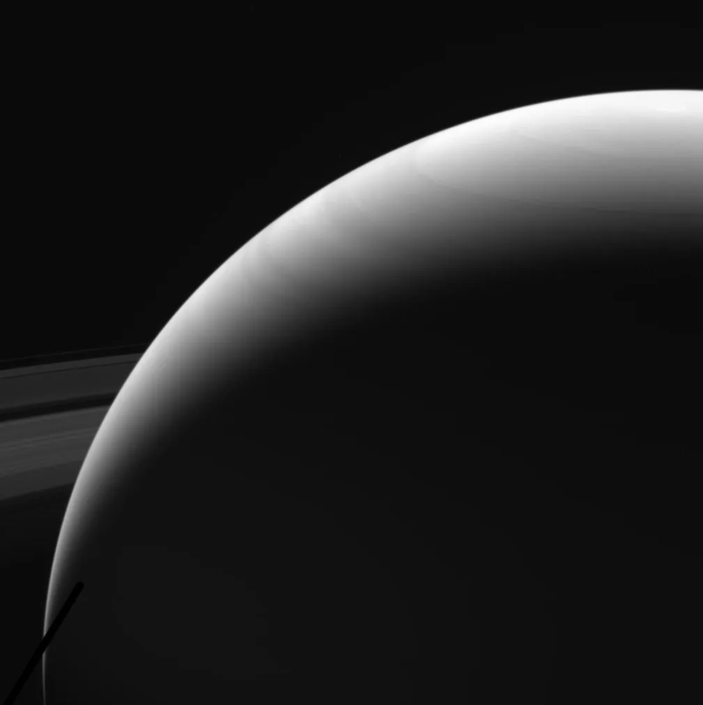 Shadows on Saturn, by the Cassini spacecraft, 13 September 2017 (Credit: NASA/JPL-Caltech/Space Science Institute)