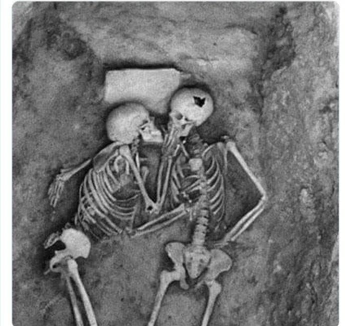 The 'Hasanlu lovers' died around 800 B.C. and were discovered in 1972 in iran They died in what seems to be an embrace or kiss and remained that way for 2800 years